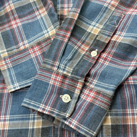 Gap Button Front Long Sleeve Shirt NEW Blue Plaid Mens Medium - Picture 6 of 11